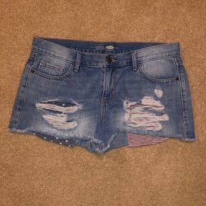 Old Navy Stars and Stripes Jean Shorts Size 10